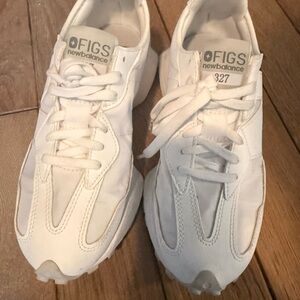 FIGS x New Balance 327 White Sneakers